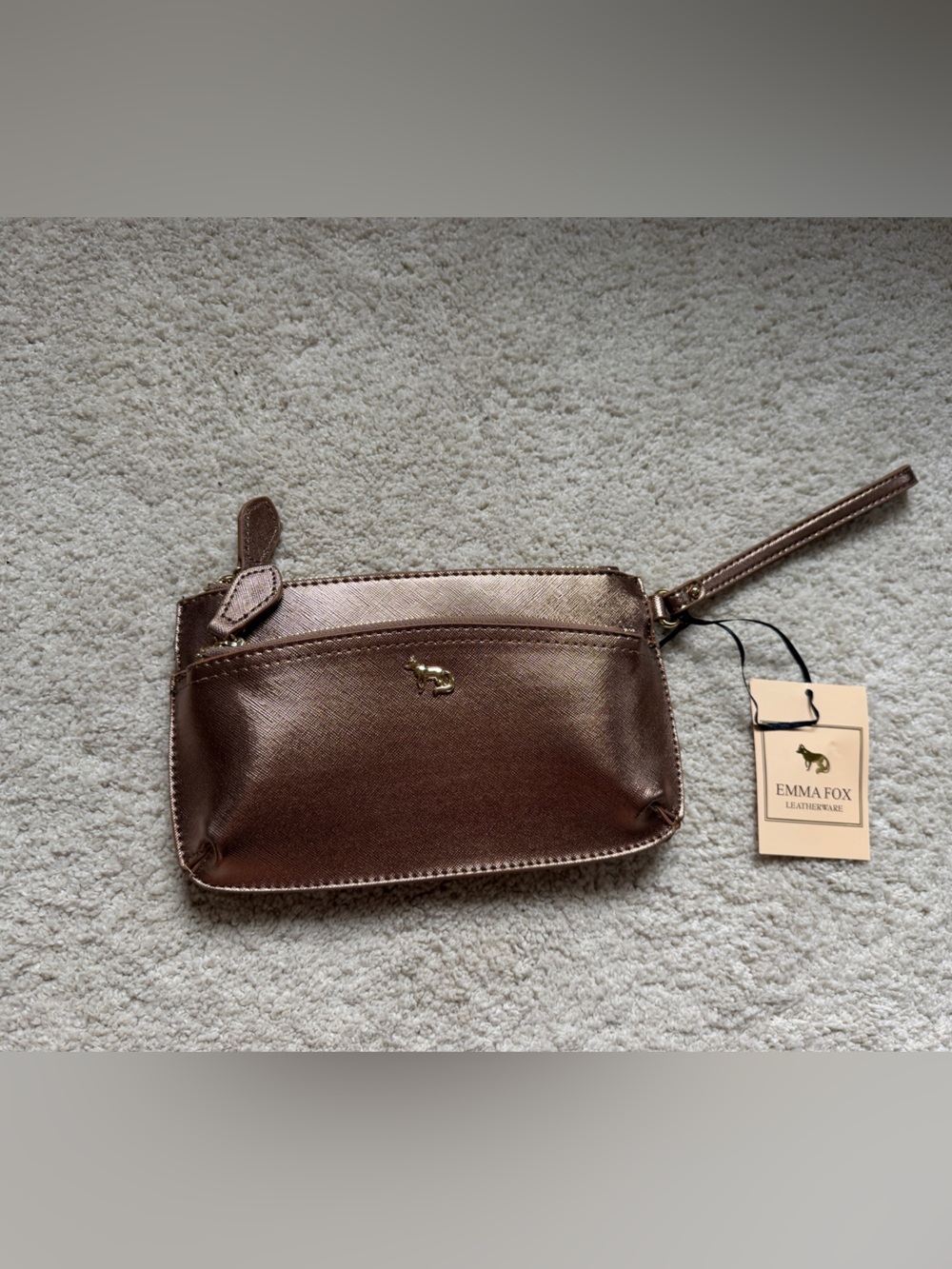 Emma Fox Metallic Bronze Wristlet